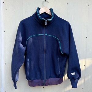 Vintage 80s the north face Navy fleece zip up jacket Size L Adult USA Made